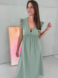 Signature Musselin Kleid OLIVE