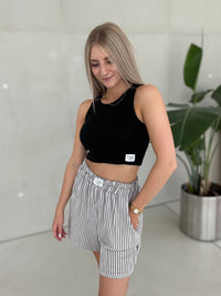 SIGNATURE CROP TOP schwarz
