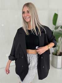 Signature Blazer mit Patch SCHWARZ