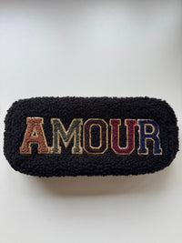 Long Teddy Bag schwarz AMOUR multi