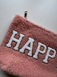 Teddy Bag rose HAPPY weiß