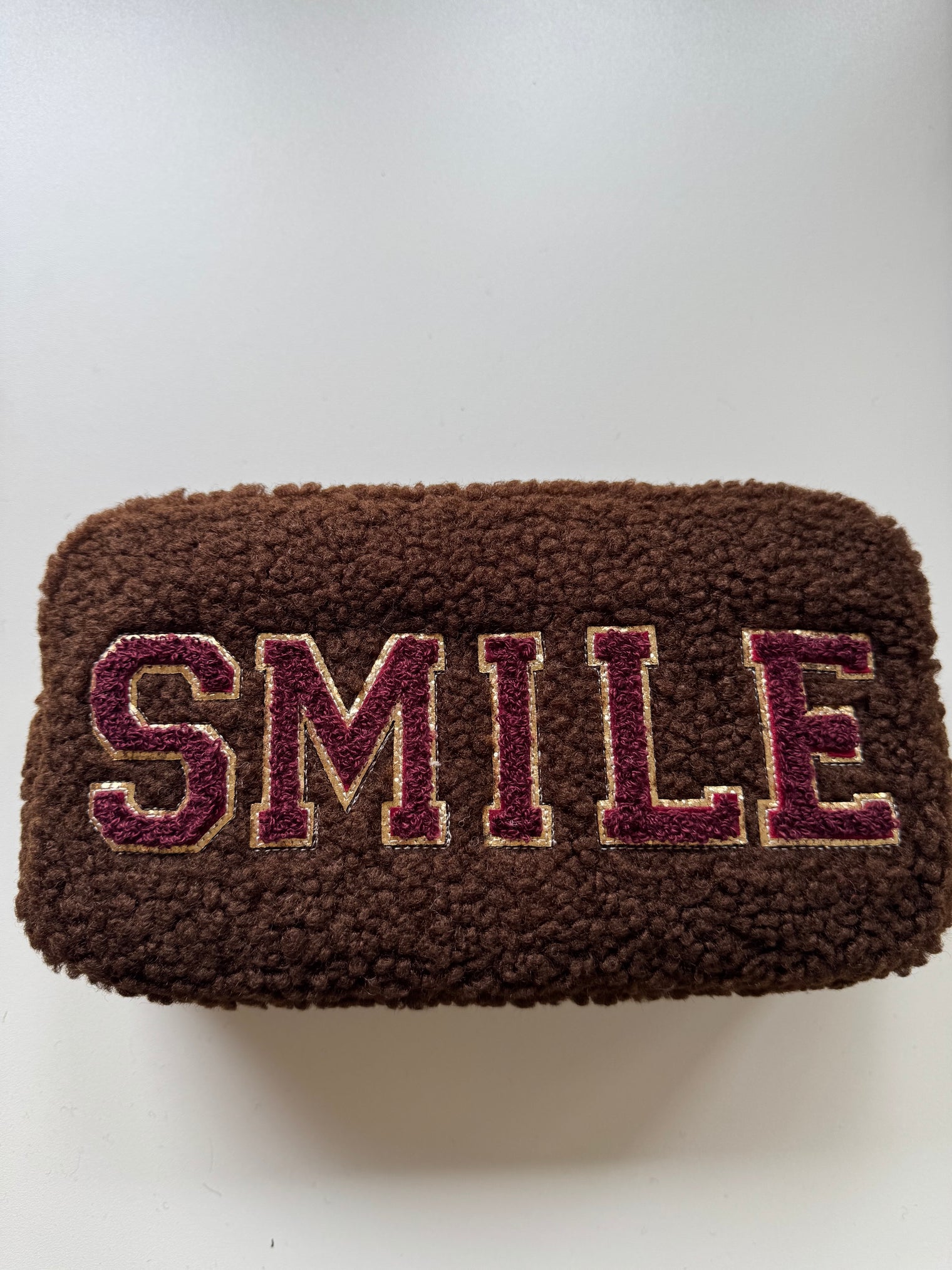 Long Teddy Bag chokolate SMILE burgundy