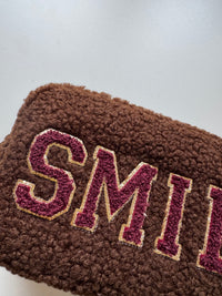 Long Teddy Bag chokolate SMILE burgundy