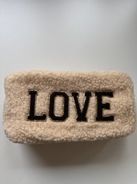 Long Teddy Bag beige LOVE chokolate