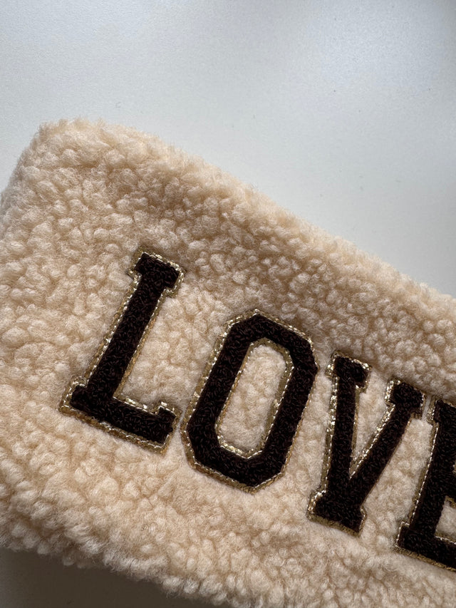 Long Teddy Bag beige LOVE chokolate