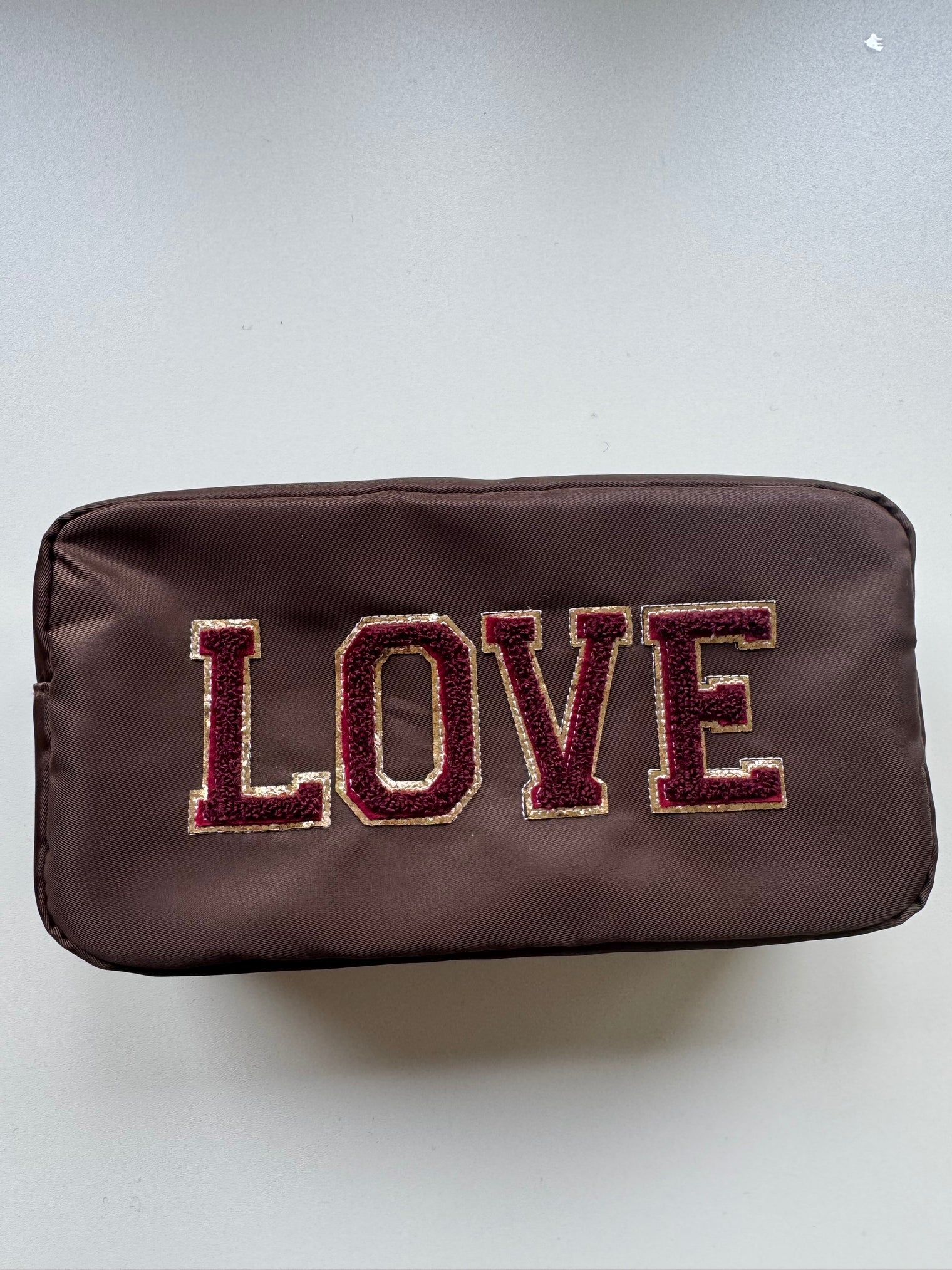 Long Bag chokolate LOVE burgundy