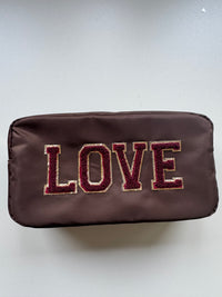 Long Bag chokolate LOVE burgundy