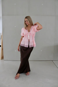 Bindebluse LOVELY LACE rose