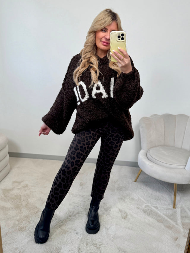 Leggings Leo Cozy Winter dark chocolate