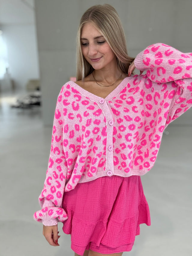 Strickjacke rosa LEO KISS pink