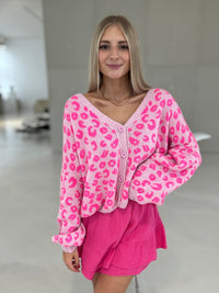 Strickjacke rosa LEO KISS pink