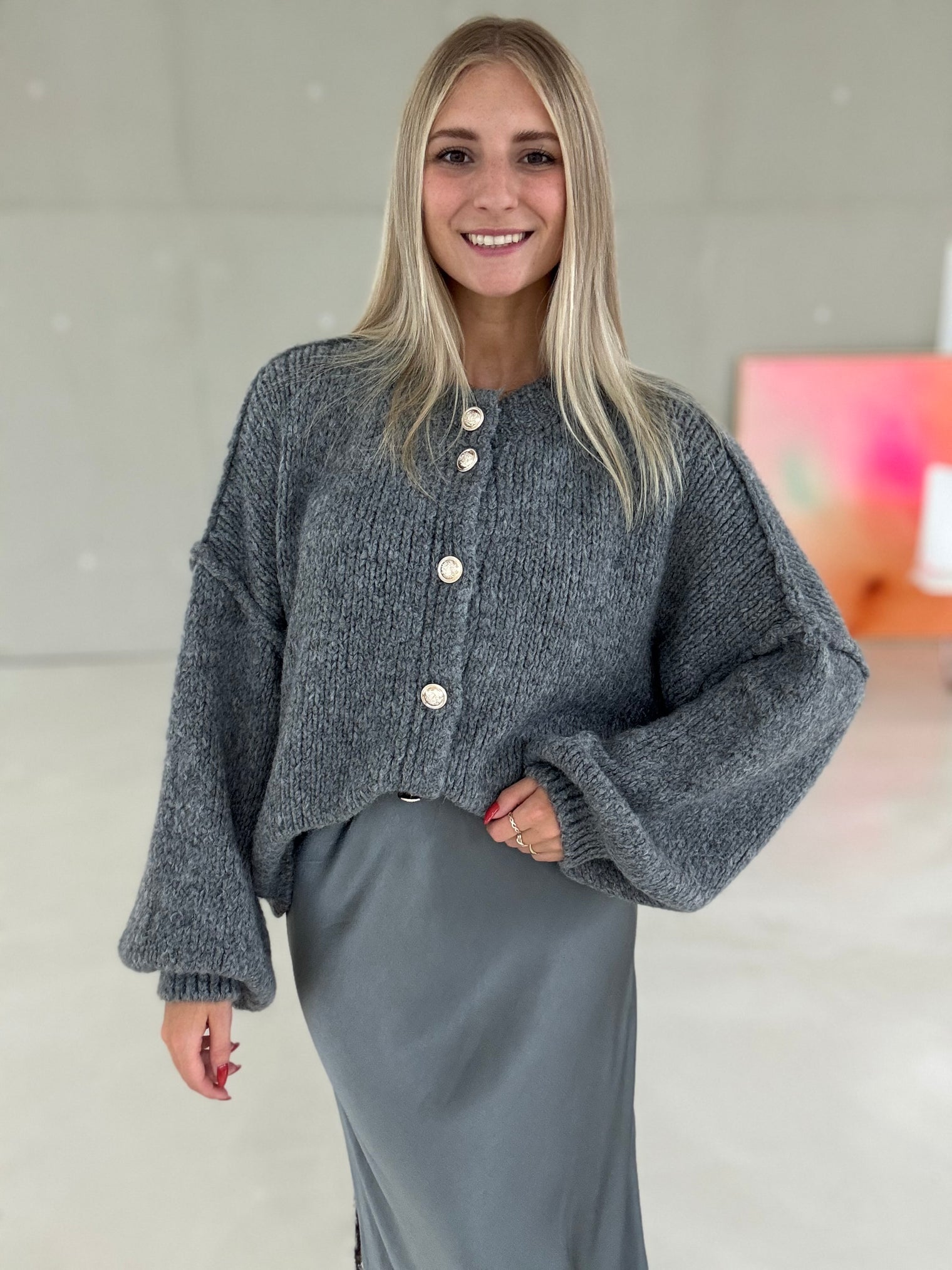 Strickjacke SUPER SOFT grey
