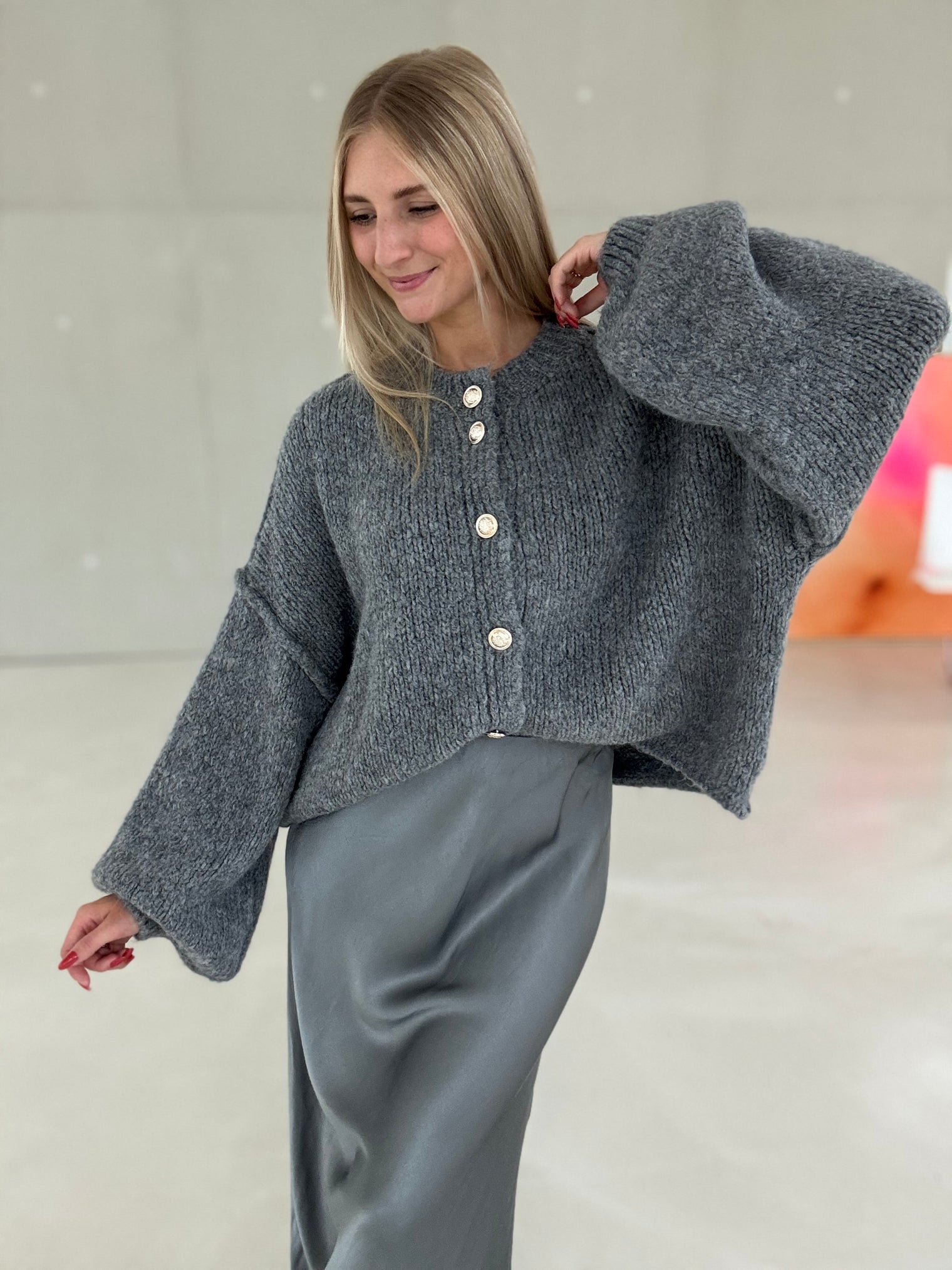 Strickjacke SUPER SOFT grey