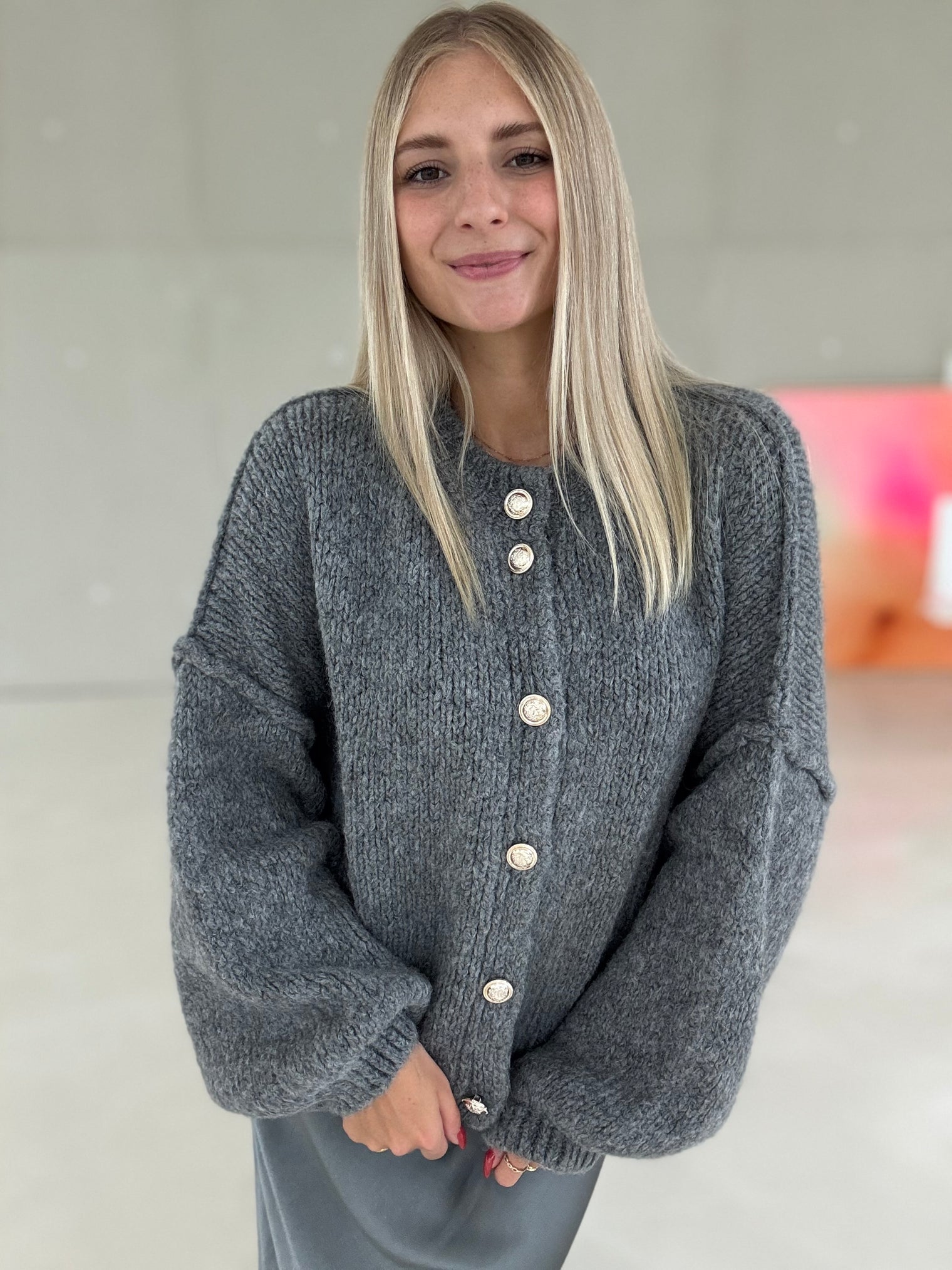 Strickjacke SUPER SOFT grey