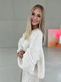 Strickjacke SUPER SOFT creme mit Knopfleiste