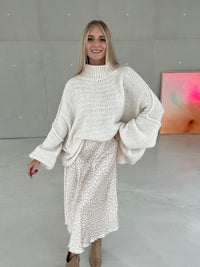 Kuschelweicher OVERSIZE Strickpullover creme