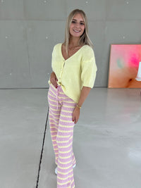 Strickhose ballerina rosa SOFT STRIPES buttermilk yellow