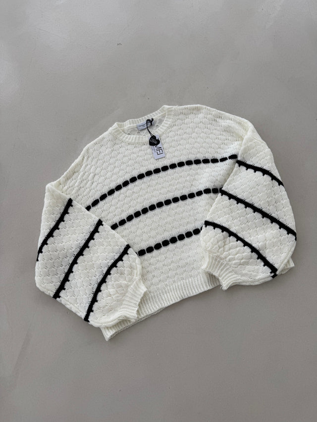 Pullover LITTLE DETAILS weiß/schwarz