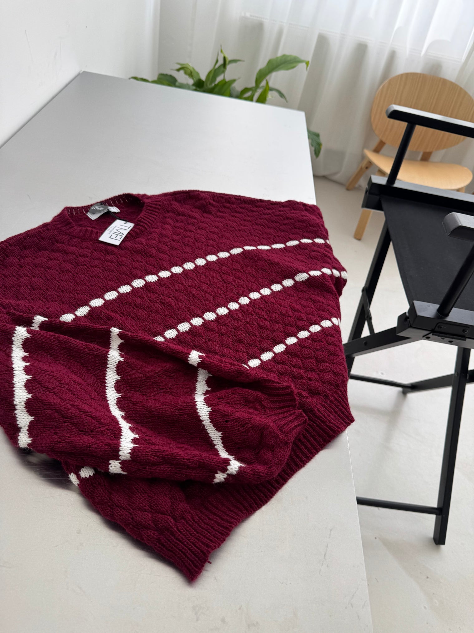 Pullover LITTLE DETAILS burgundy/weiß