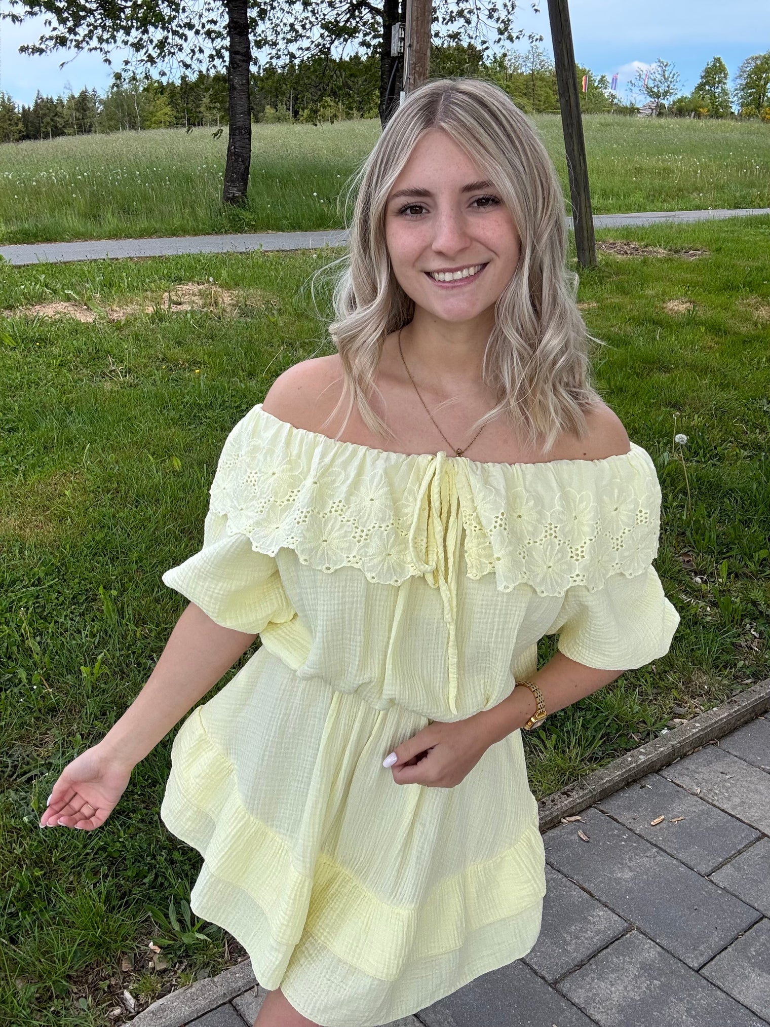 Jumpsuit gelb BOHO LACE