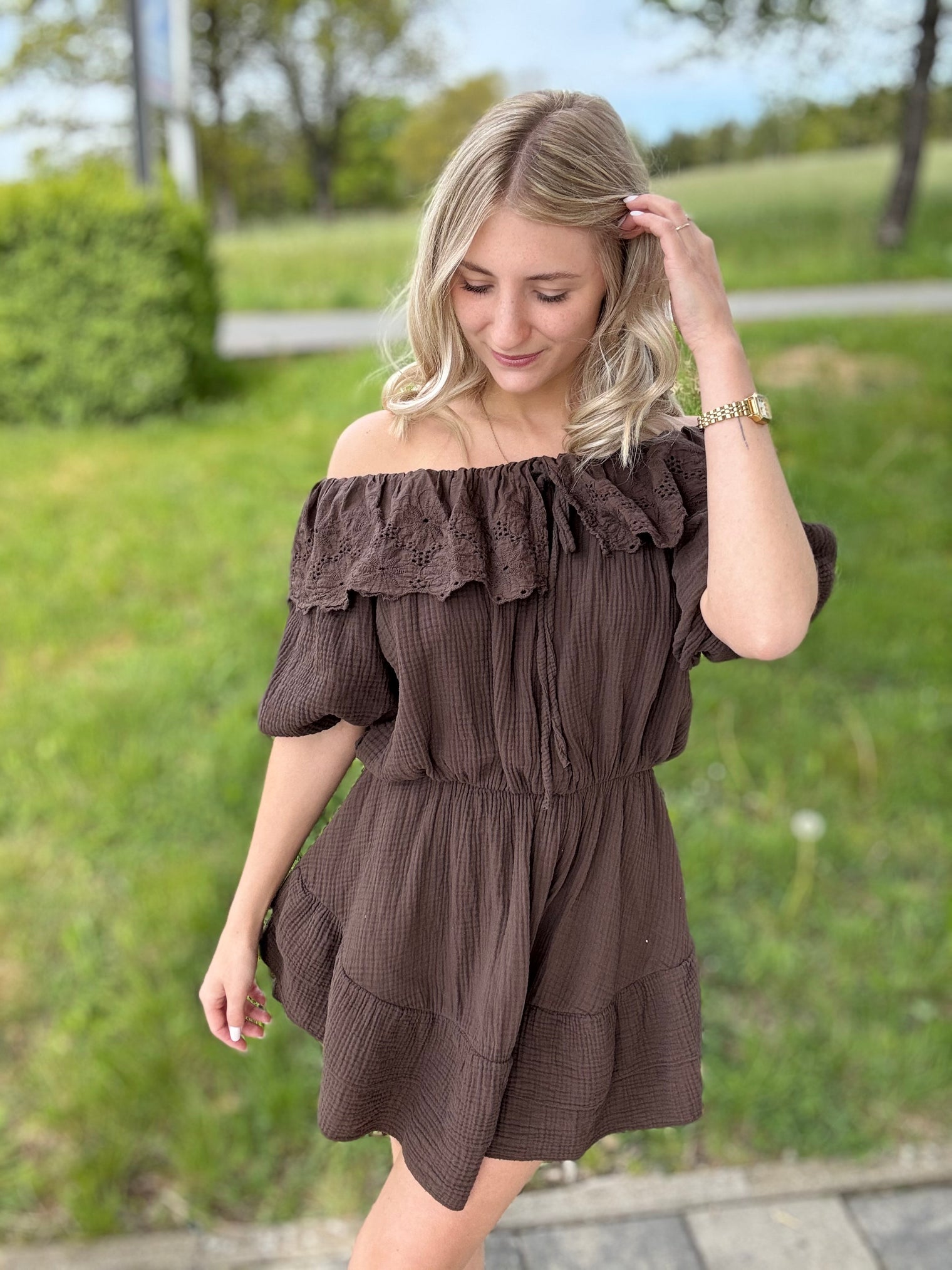 Jumpsuit braun BOHO LACE