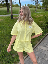 Bluse kurzarm soft yellow LOVELY