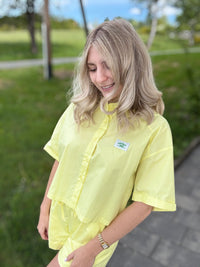 Bluse kurzarm soft yellow LOVELY