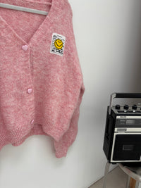Cardigan ONLY GOOD VIBES rosa meliert