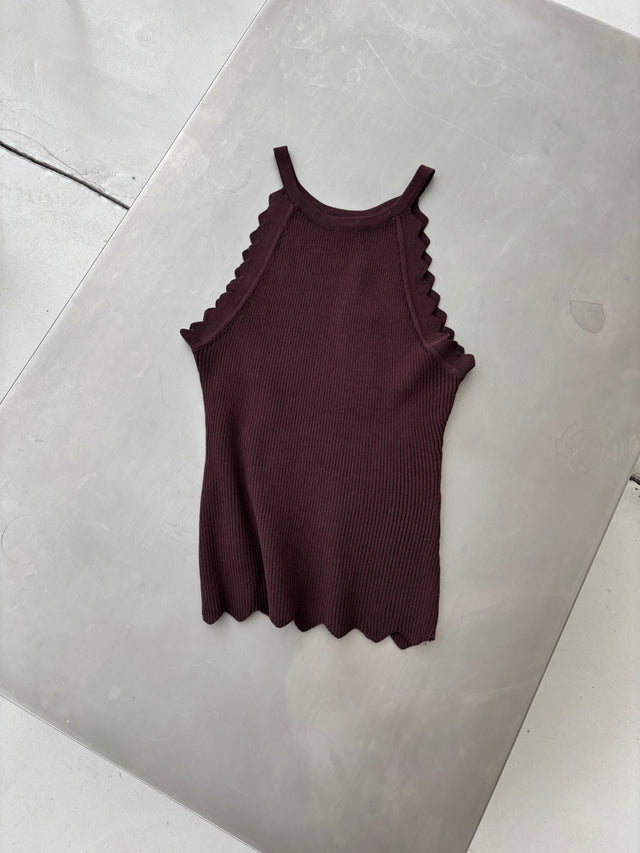 Basic Neckholder Stricktop COFFEE