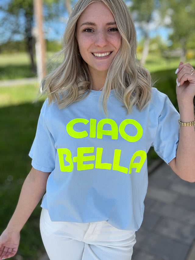 Statement Shirt hellblau CIAO BELLA