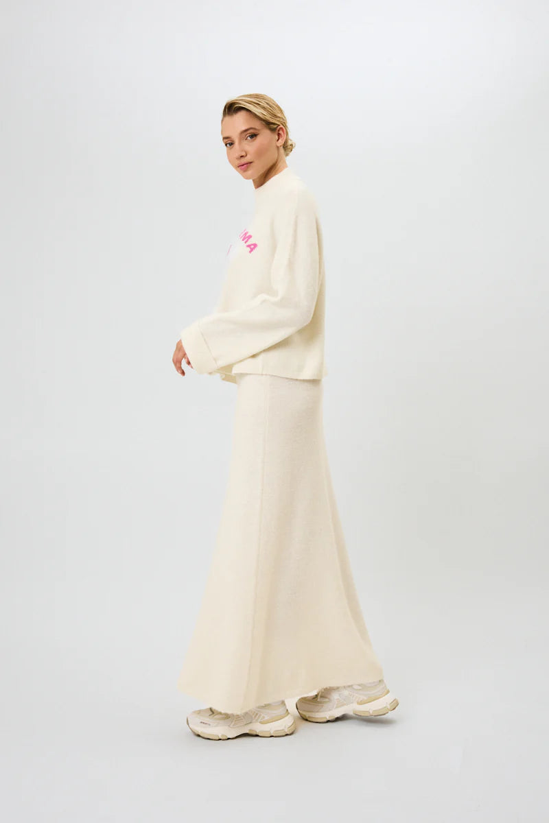 OH APRIL Insa Knit Skirt Off White