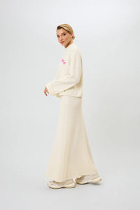 OH APRIL Insa Knit Skirt Off White