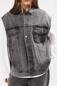 KARO KAUER DENIM VEST GREY