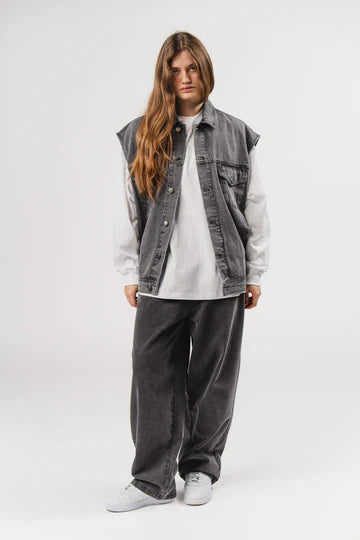 KARO KAUER DENIM VEST GREY