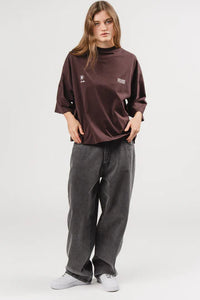 KARO KAUER T-SHIRT CROPPED BROWN