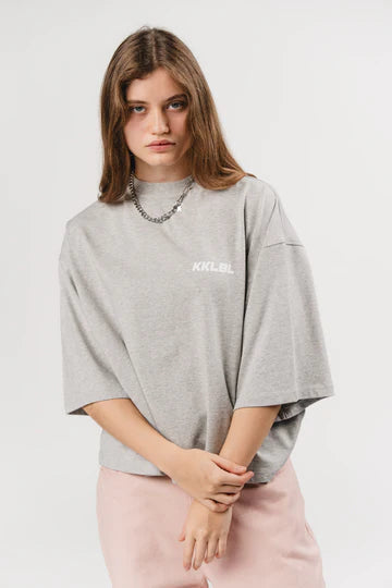 KARO KAUER T-SHIRT CROPPED GREY MELANGE