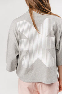 KARO KAUER T-SHIRT CROPPED GREY MELANGE