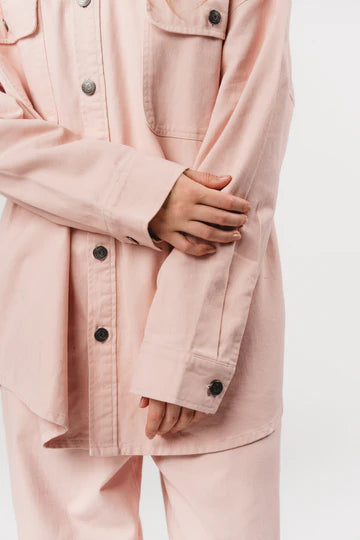 KARO KAUER DENIM OVERSHIRT ROSE