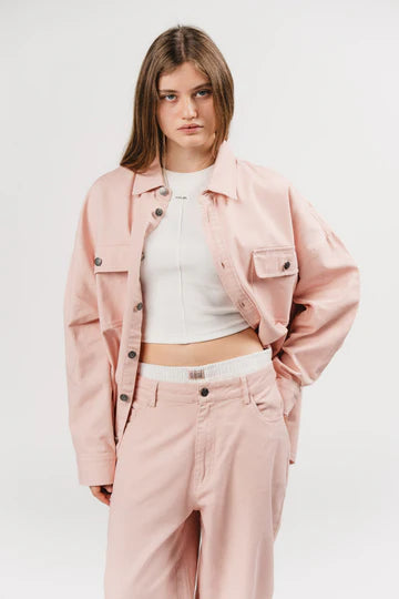 KARO KAUER DENIM OVERSHIRT ROSE