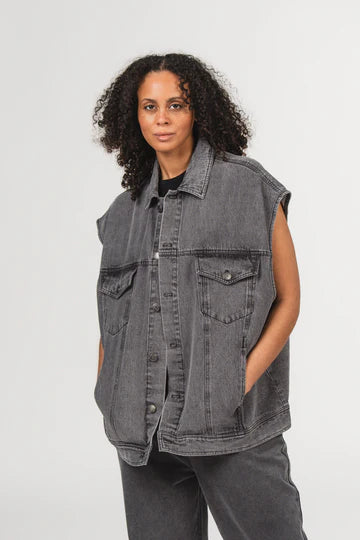 KARO KAUER DENIM VEST GREY