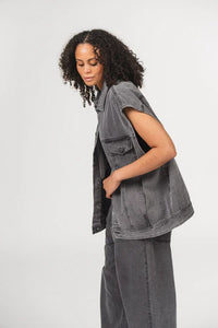 KARO KAUER DENIM VEST GREY