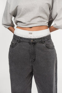 KARO KAUER DENIM BOXER PANTS GREY