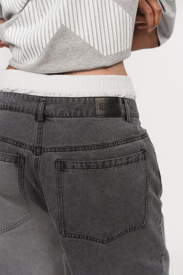 KARO KAUER DENIM BOXER PANTS GREY