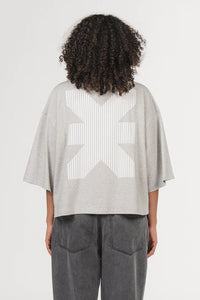 KARO KAUER T-SHIRT CROPPED GREY MELANGE