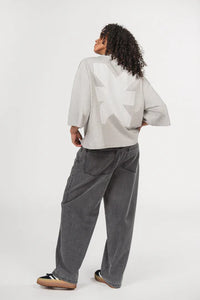 KARO KAUER T-SHIRT CROPPED GREY MELANGE
