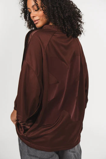 KARO KAUER JERSEY T-SHIRT CROPPED BROWN