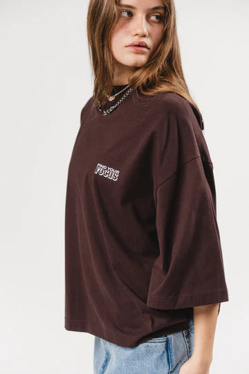 KARO KAUER T-SHIRT CROPPED BROWN