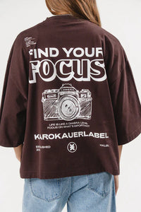 KARO KAUER T-SHIRT CROPPED BROWN