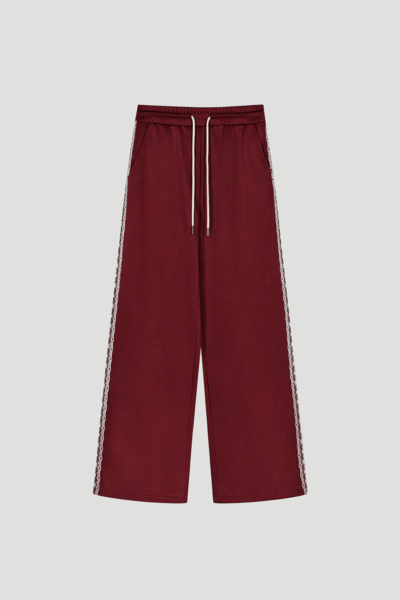 OH APRIL Kael Lace Trackpants Merlot