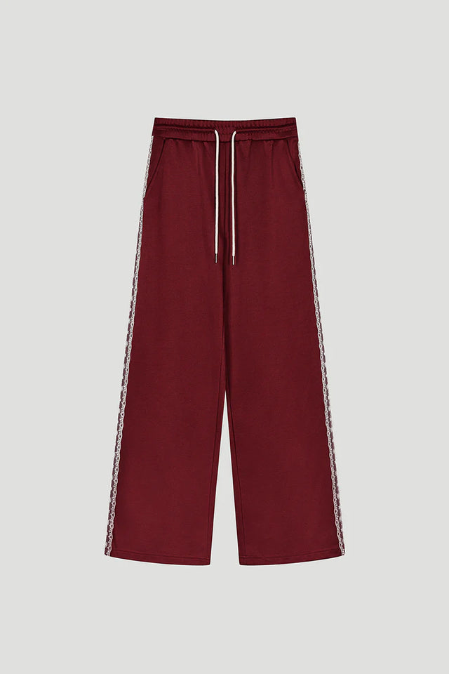 OH APRIL Kael Lace Trackpants Merlot